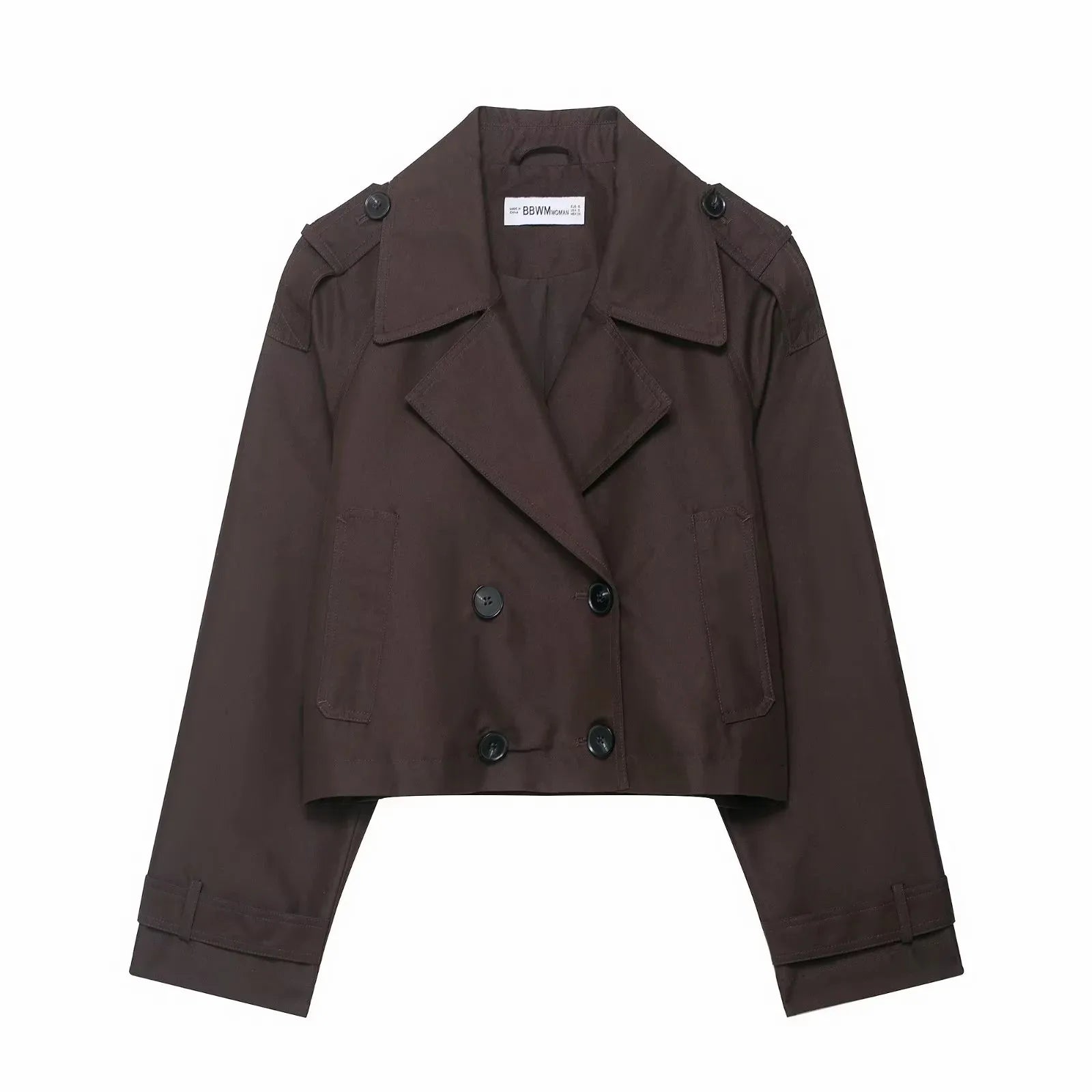 Classic Lapel Double-Breasted Short Trench