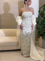 Contessa Beaded Mermaid Evening Gown | Off-Shoulder Formal Dress