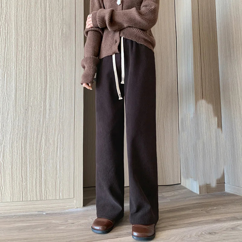 Women's Fleece Wide-Leg Winter Pants