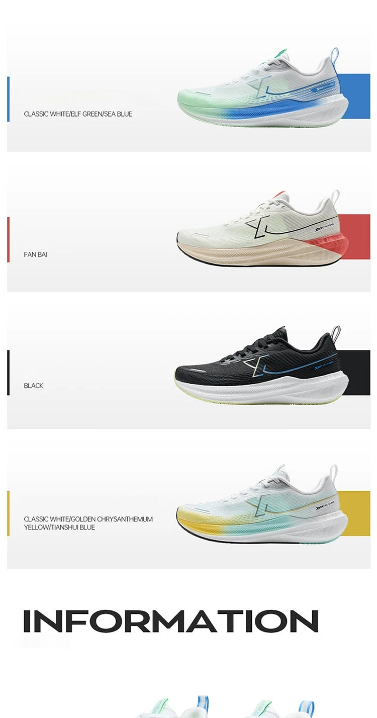 Xtep Kunpeng Running Shoes for Men 2025 Summer Shock-absorbing Rebound Lightweight Breathable Mesh Sport Shoes 875219110025
