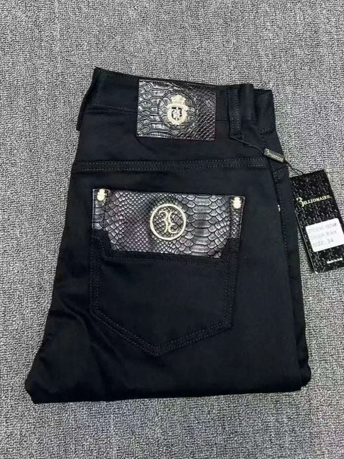 BILLIONAIRE BLSK CPRT Jeans Men 2026 Spring Summer new fashion Embroidery comfortable elasticity outdoors Big size 34-42 Pants
