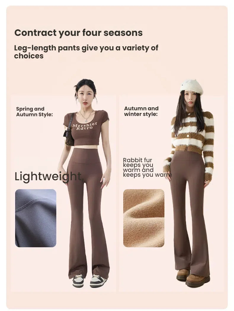 Women's Fleece-Lined High Waist Flare Leggings