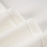 Basic Solid Low-Waisted Ribbed Knitted Pants Casual Loose Drawstring Wide Leg Pants Soft Comfy Lounge Wear Trousers Streetwear