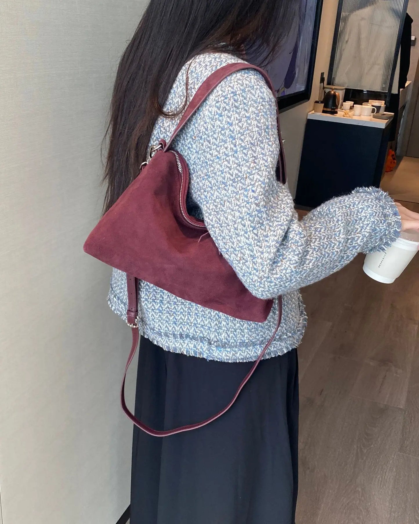 Luxury Suede Boston Tote