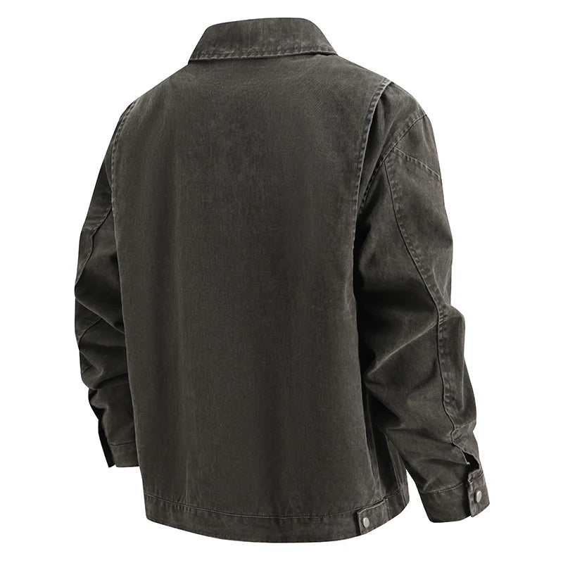 Oversize Loose Men's Denim Jacket Autumn 100% Cotton High Quality Casual Coats Fashion Hip-Hop Rock Streetwear Comfort Outerwear