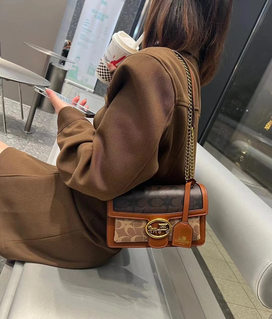 Color-Contrast Designer Crossbody Bag
