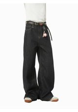 IEFB Men's Straight Denim Pants New Cleanfit Solid Color Korean Version Wide Leg Versatile Casual Jeans Trend New Autumn  9C1519