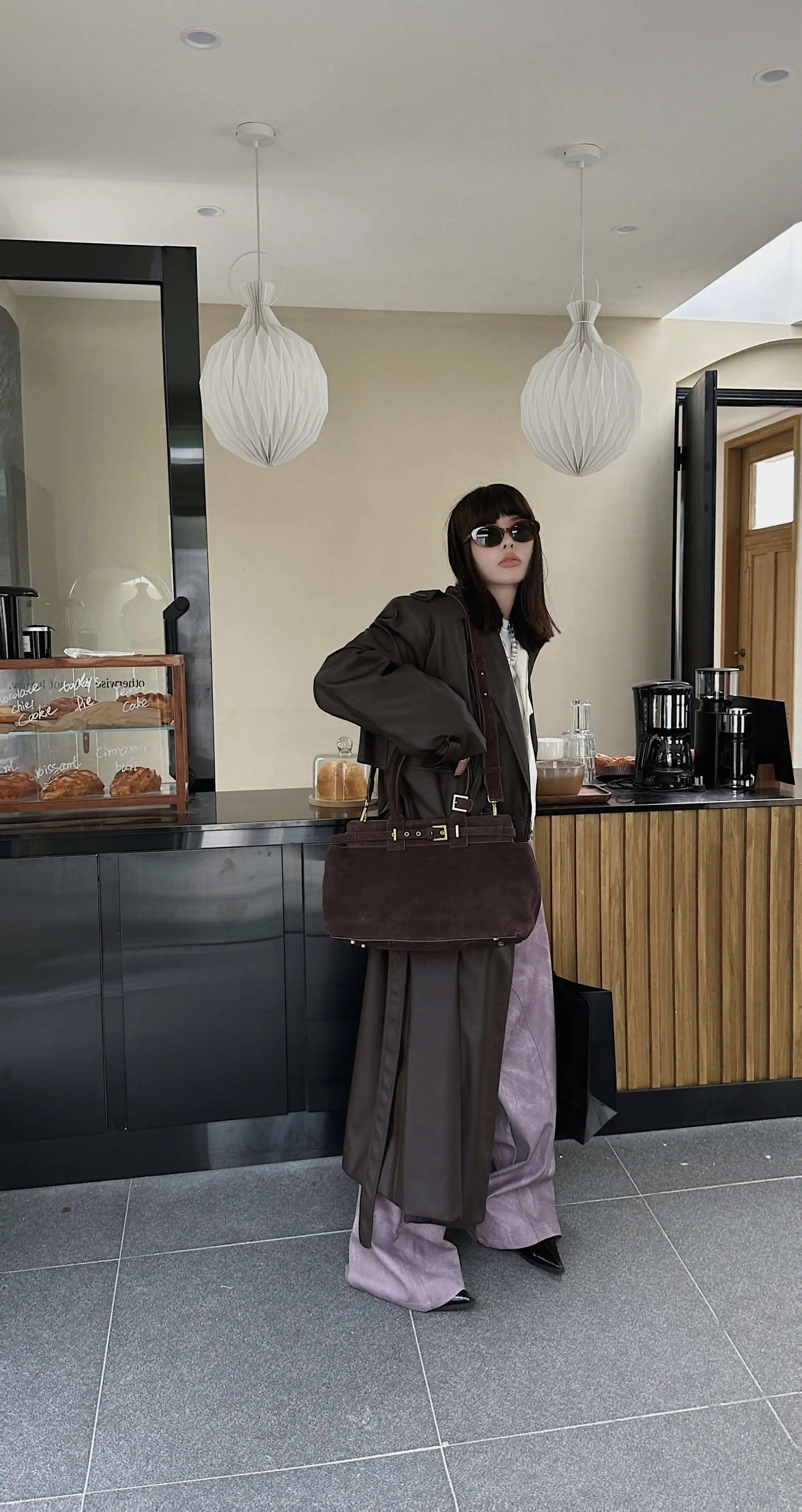 Motingsome 100% Natural Suede Bag Women Tote Luxury Designer Bags Roomy Casual Tote Crossbody Fashionable Handbag and Purses New