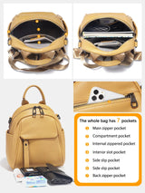 Zency Soft Genuine Leather Women Small Casual Backpack Travel Rucksack Shoulder Bag Purse Preppy Style Mochila 2025