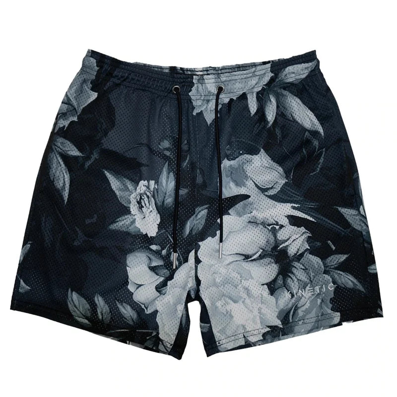 Rose Embroidered Hip Hop Shorts
