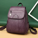 Women's Leather Backpack with Organizer Pockets