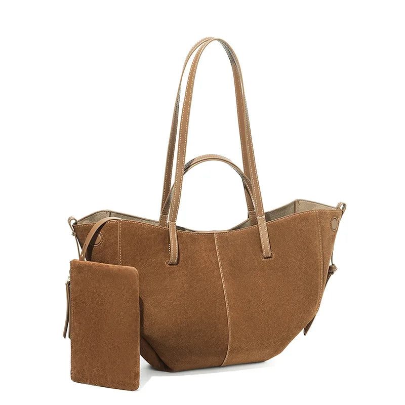 2025 New Suede Leather Crossbody Bag Unique Design Shoulder Pack Women Work Commuting Handbag Urban Beauty Box Tote Messenger