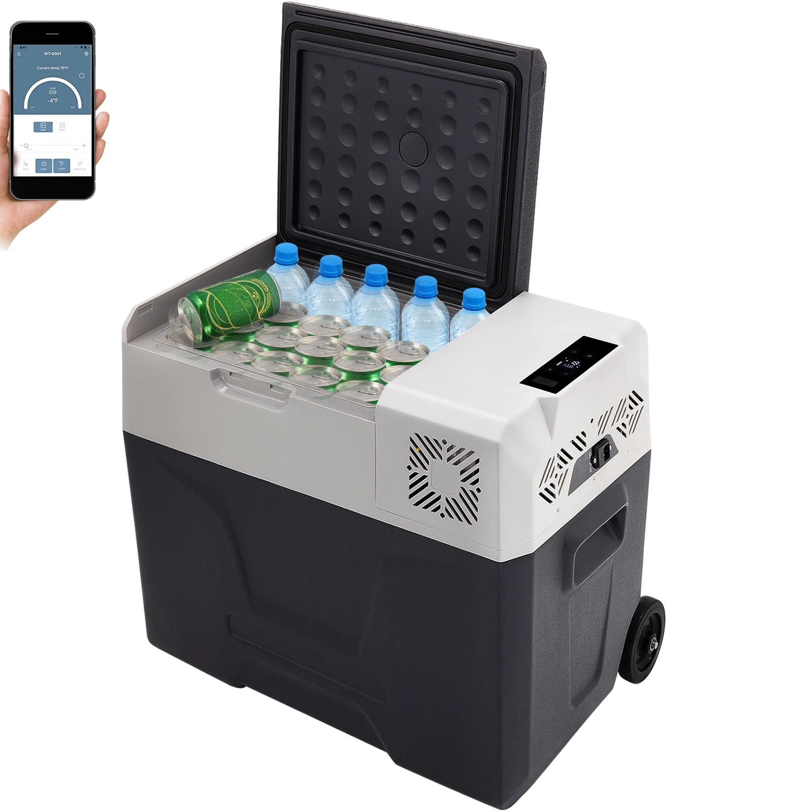 Succebuy 15-55L Portable Cooler Electric Compressor 12V/24V DC 110-240V AC Freezer Refrigerator for Home