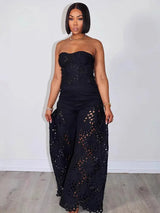 Strapless Eyelet Two-Piece Set