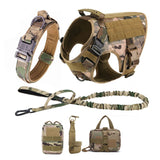 Tactical Dog Harness Set – Collar, Leash & MOLLE Pouches