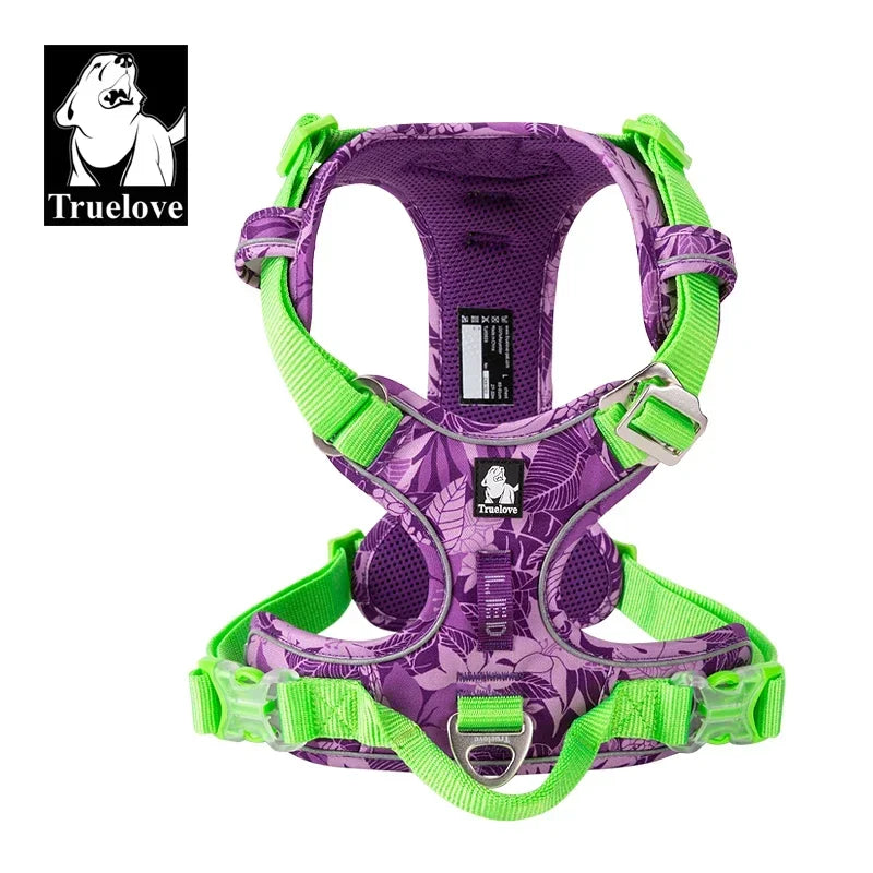 Truelove Dog Harness – Camo Reflective Nylon, All Breeds