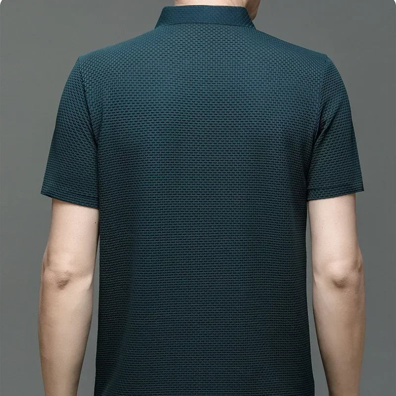 Men's Ice Silk Polo Shirt – Breathable Smart Casual Tee