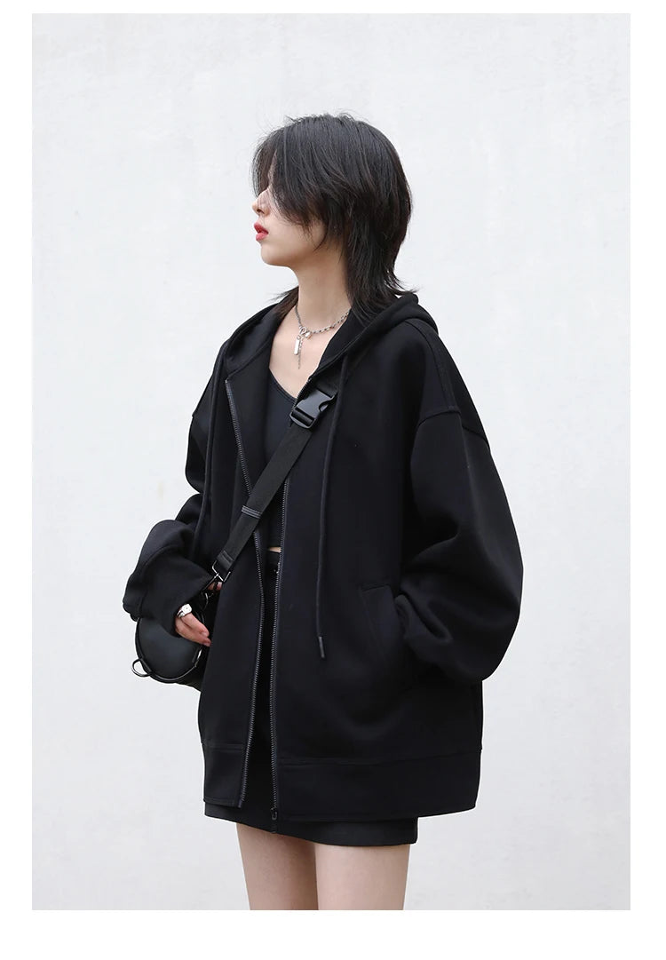Women’s Relaxed Longline Zip-Up Hoodie