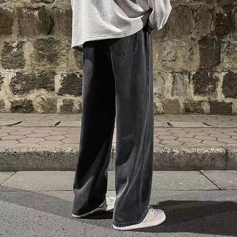 Men's Wide Leg Drawstring Jeans
