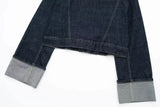 HH Women Fashion Denim Set Casual Lapel Long Sleeve Crop Jacket Buttons Female Vintage Wide Leg Loose Jeans Long Pants