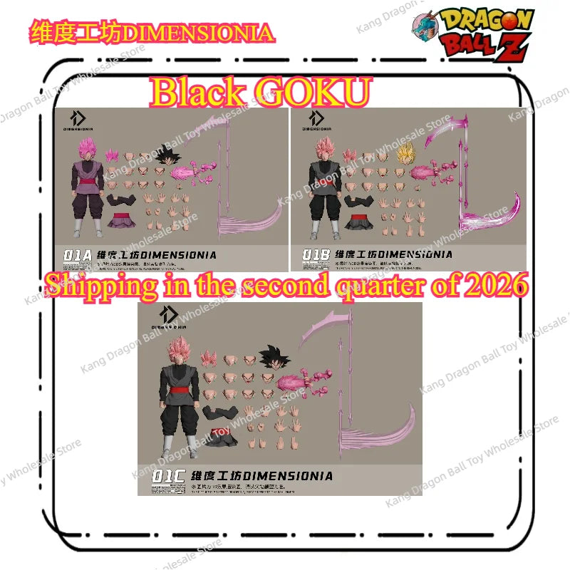 In stock  Dimensionia Workshop DIMENSIONIA Dragon Ball 01A-01C Black Goku Rebel God Action Figure