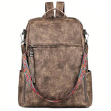 Women's Genuine Leather Laptop Backpack — 15.6" Retro Style