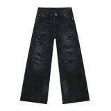 Men's Distressed Wide-Leg Jeans