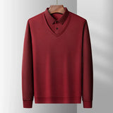 Men's Contrast Polo Shirt – Relaxed Long Sleeve Layered Look