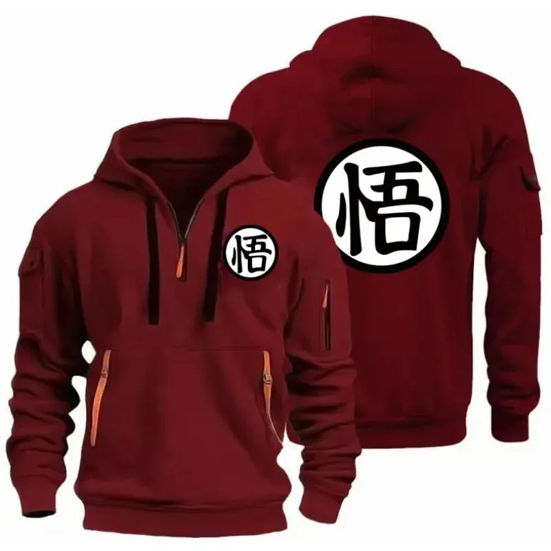 Goku Half-Zip Hoodie | Cozy Anime Sweatshirt for Fans