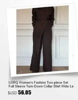 LGRQ Women's Casual Two-piece Set Fashion Lapel Long Sleeved Cardigan Jacket Elastic Waistband Tied Pants 2026 Summer 19DB1008