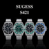 Sugess Watch of Men Diver 2130 Automatic Mechanical Wristwatch Date Sapphire Crystal Luminous Ceramic Bezel Waterproof 200M S421