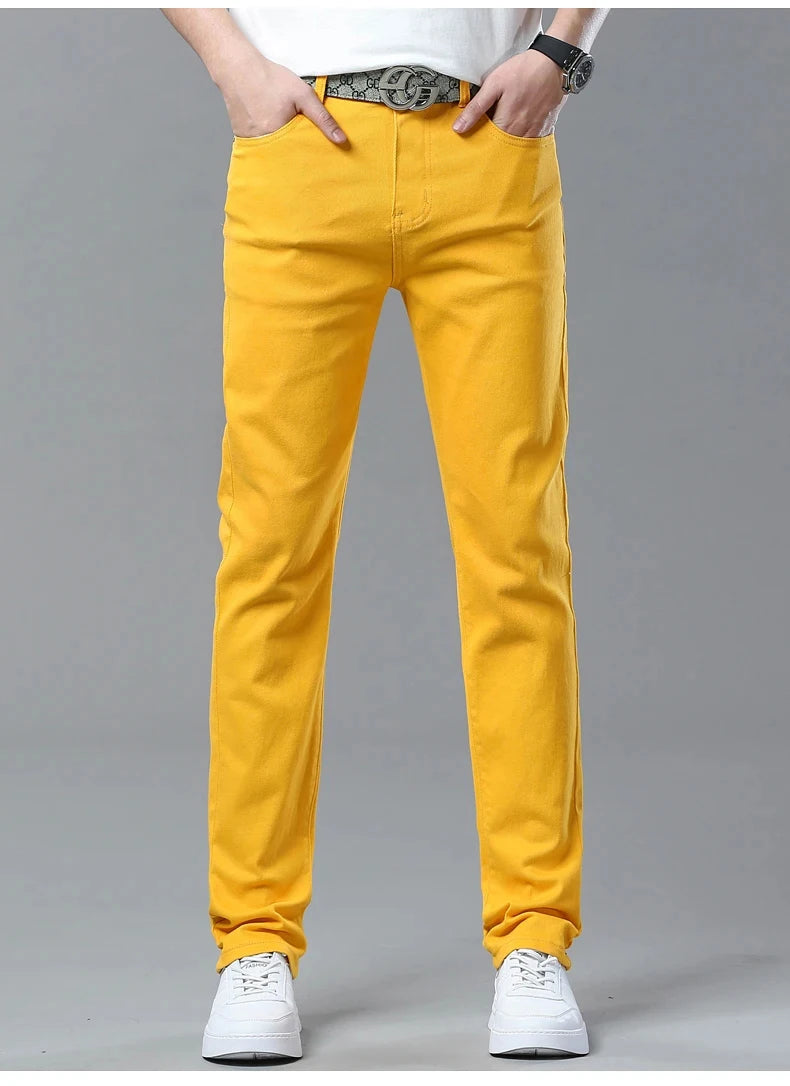 Men's Colorful Stretch Denim Jeans | Slim Fit