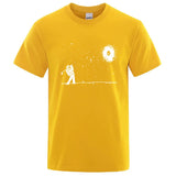 Men's High Quality Cotton Blend Funny Astronaut Print Summer T Shirt Loose O-neck Men Tshirt Short Sleeve T-shirt Male Tees Tops