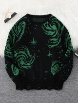 Men's Abstract Star Knit Crew Neck Sweater
