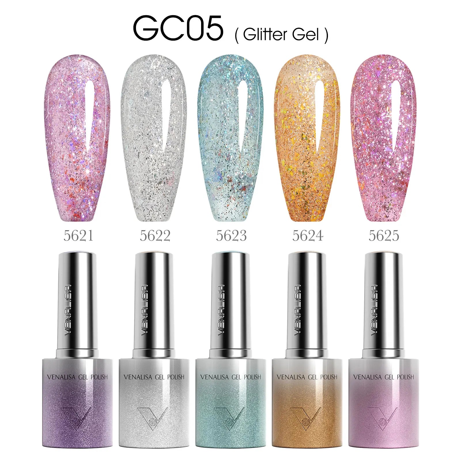 5pcs*10ml/kit VENALISA HEMA FREE TPO FREE Glitter Red Cat Eye Gel Nail Polish Ultra Diamond Gel UV LED Soak Off Nail Manicure