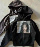 Men's Dollar Print Zip-Up Hoodie