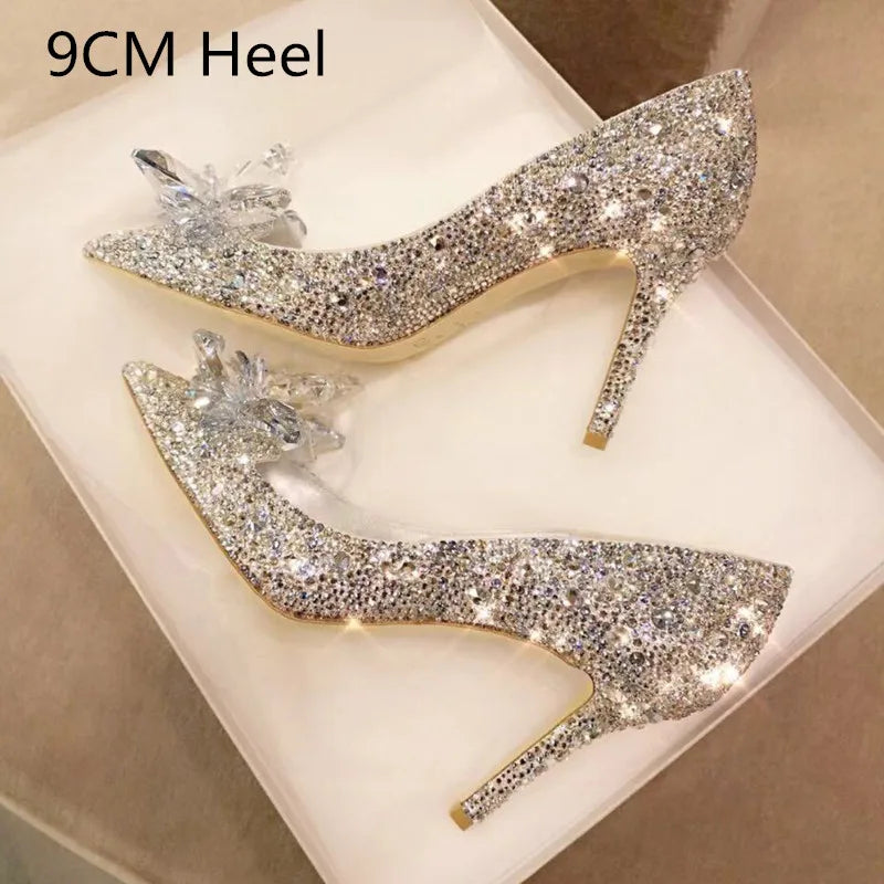 Women's Rhinestone Pointed-Toe Wedding Pumps