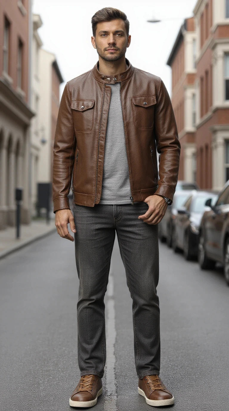 Men's casual shoes 2025 brand fashion comfortable leather shoes men