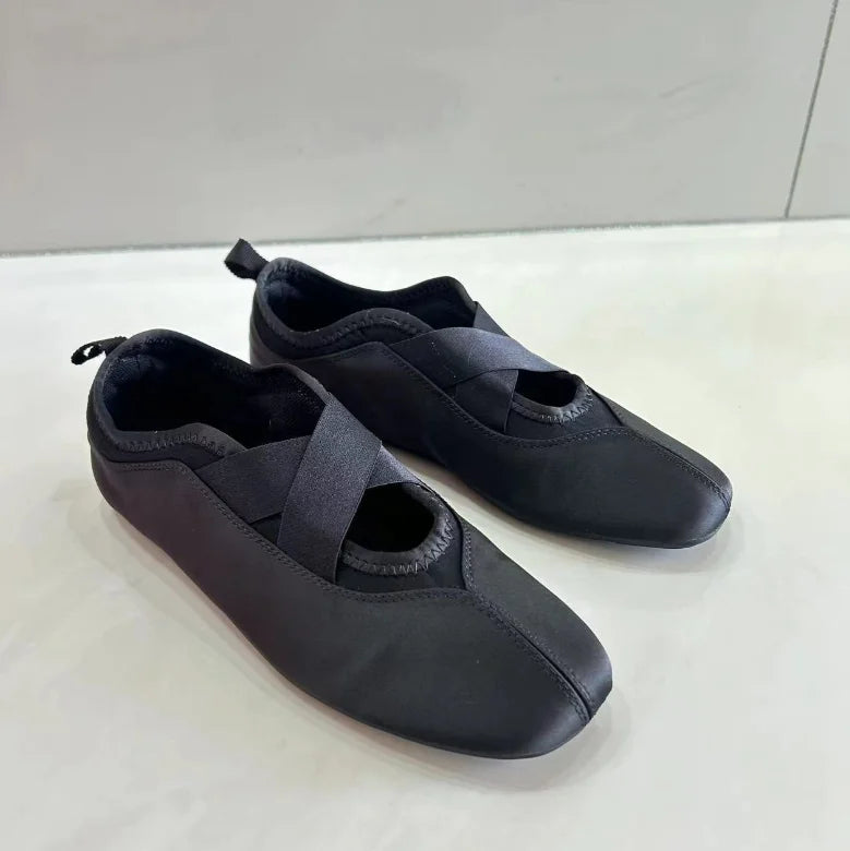 BUVAZIK Women's Satin Ballet Flats – Elegant Round Toe Slip-On