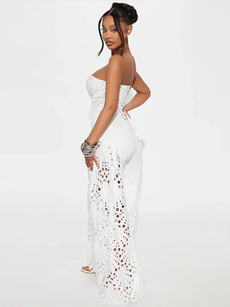 Strapless Eyelet Two-Piece Set