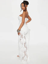 Strapless Eyelet Two-Piece Set
