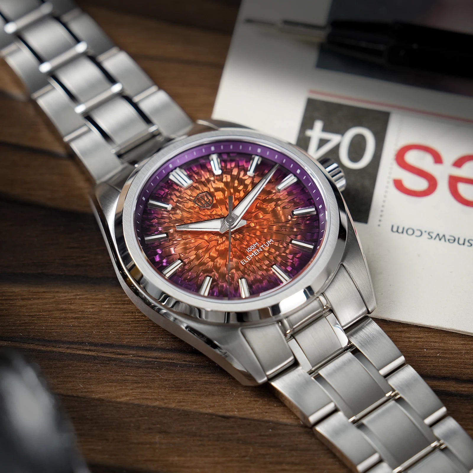 Watchdives WD0003C 38mm Men Watch VH31 Sweep Seconds Quartz Movement Sapphire Ice Crack Dial Luminous 10Bar Waterproof Watches
