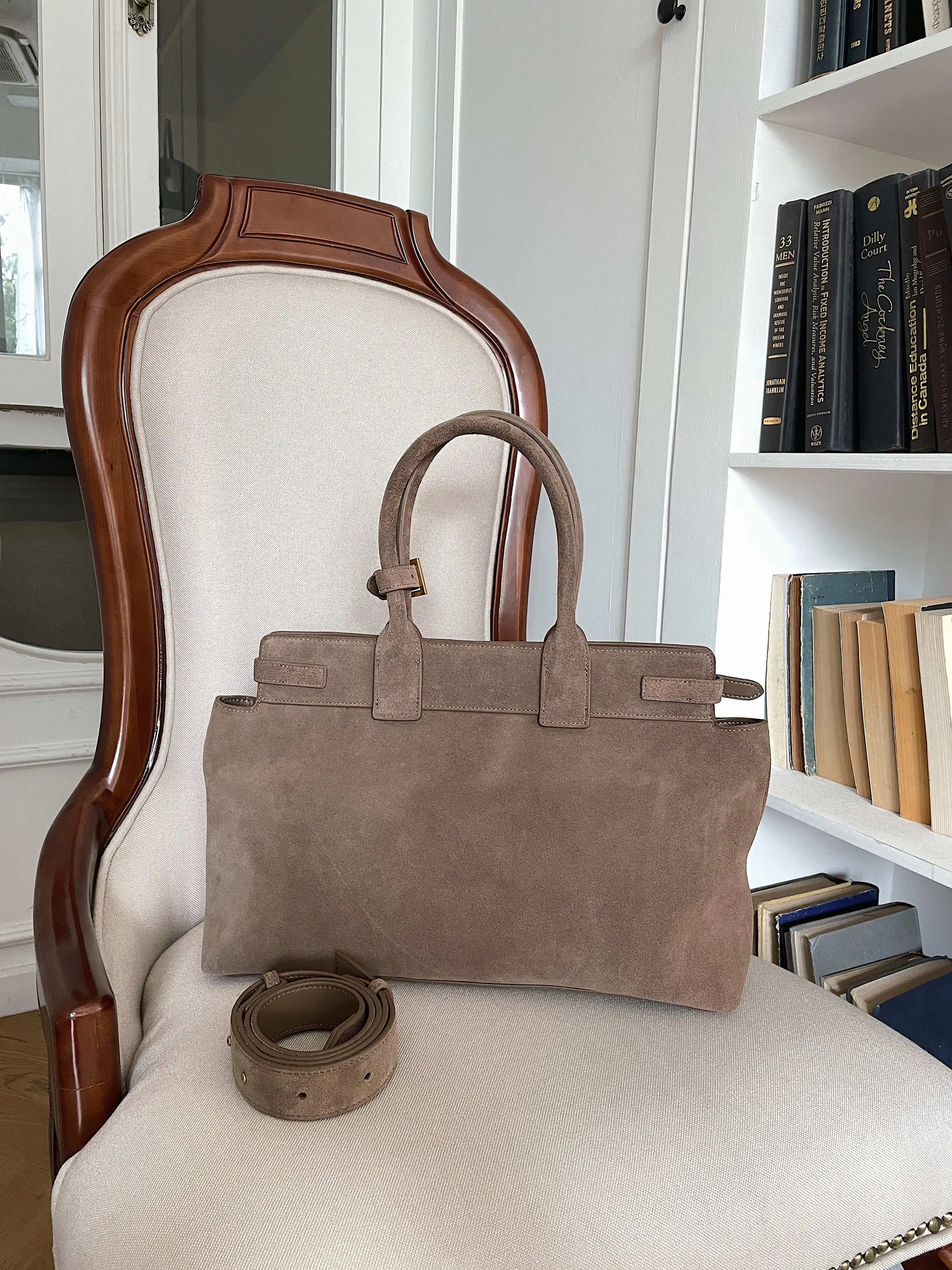 Motingsome 100% Natural Suede Bag Women Tote Luxury Designer Bags Roomy Casual Tote Crossbody Fashionable Handbag and Purses New