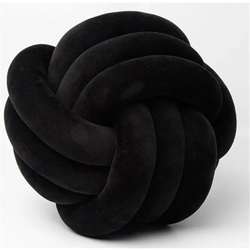 Handmade Knot Ball Throw Pillow – Soft Velvet Cushion