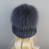 Women's Luxury Rex Rabbit & Fox Fur Beanie Hat