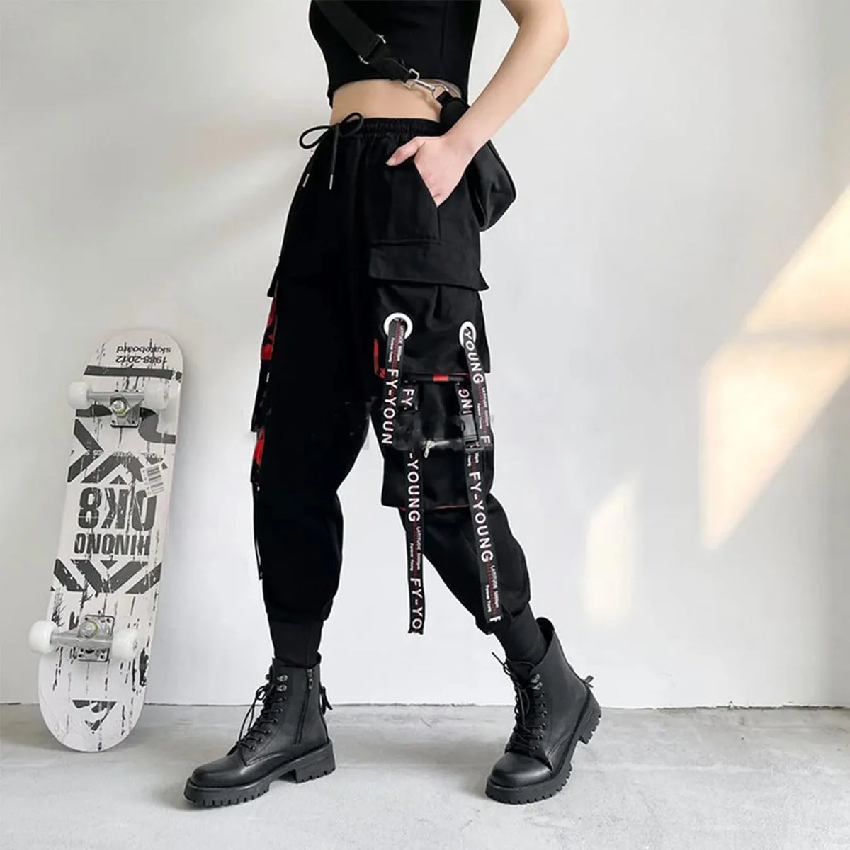 Women's High-Waist Cargo Jogger Pants