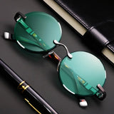 Rimless Round Sunglasses – UV400 Alloy Frame