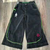 Alien Pattern Wide-Leg Hip-Hop Jeans