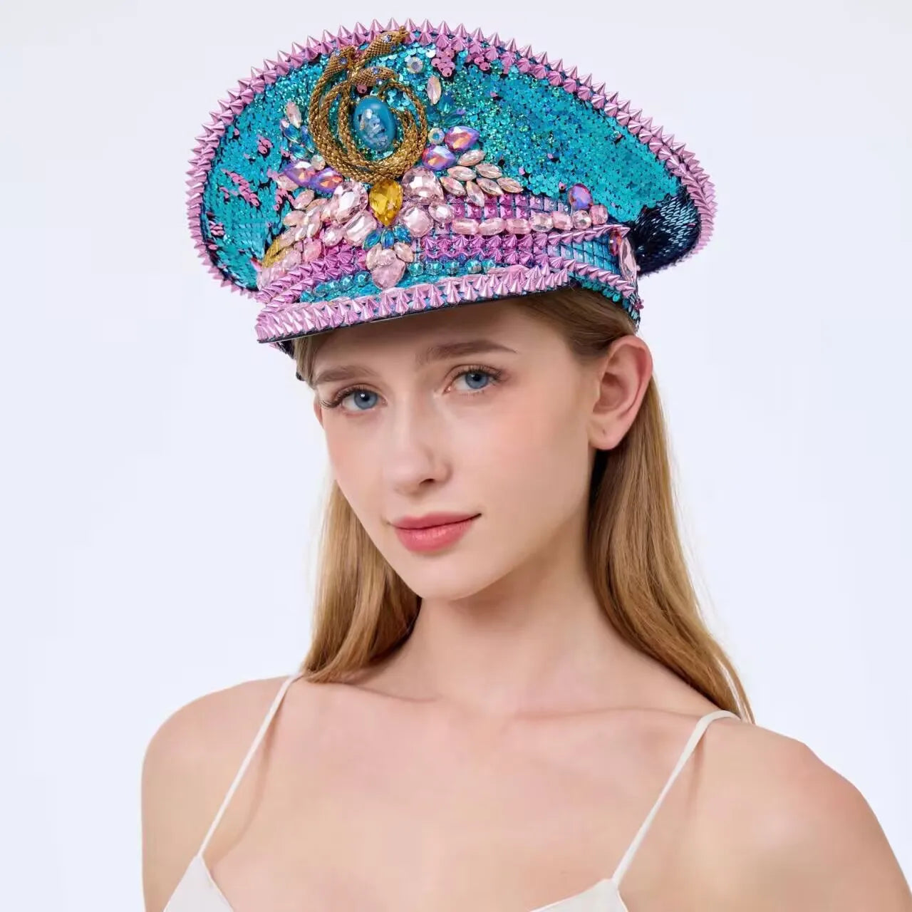 Rhinestone Captain Hat | Festival & Masquerade Cap