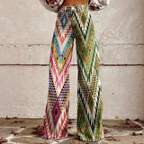 Women's 3D Print Wide-Leg "Jeans" – Trendy Low-Waist Flare Pants